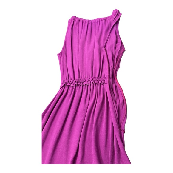 Kate Spade Katia Magenta Crepe Dress Sleeveless Midi Orange Tie Women’s Size S - Picture 7 of 9